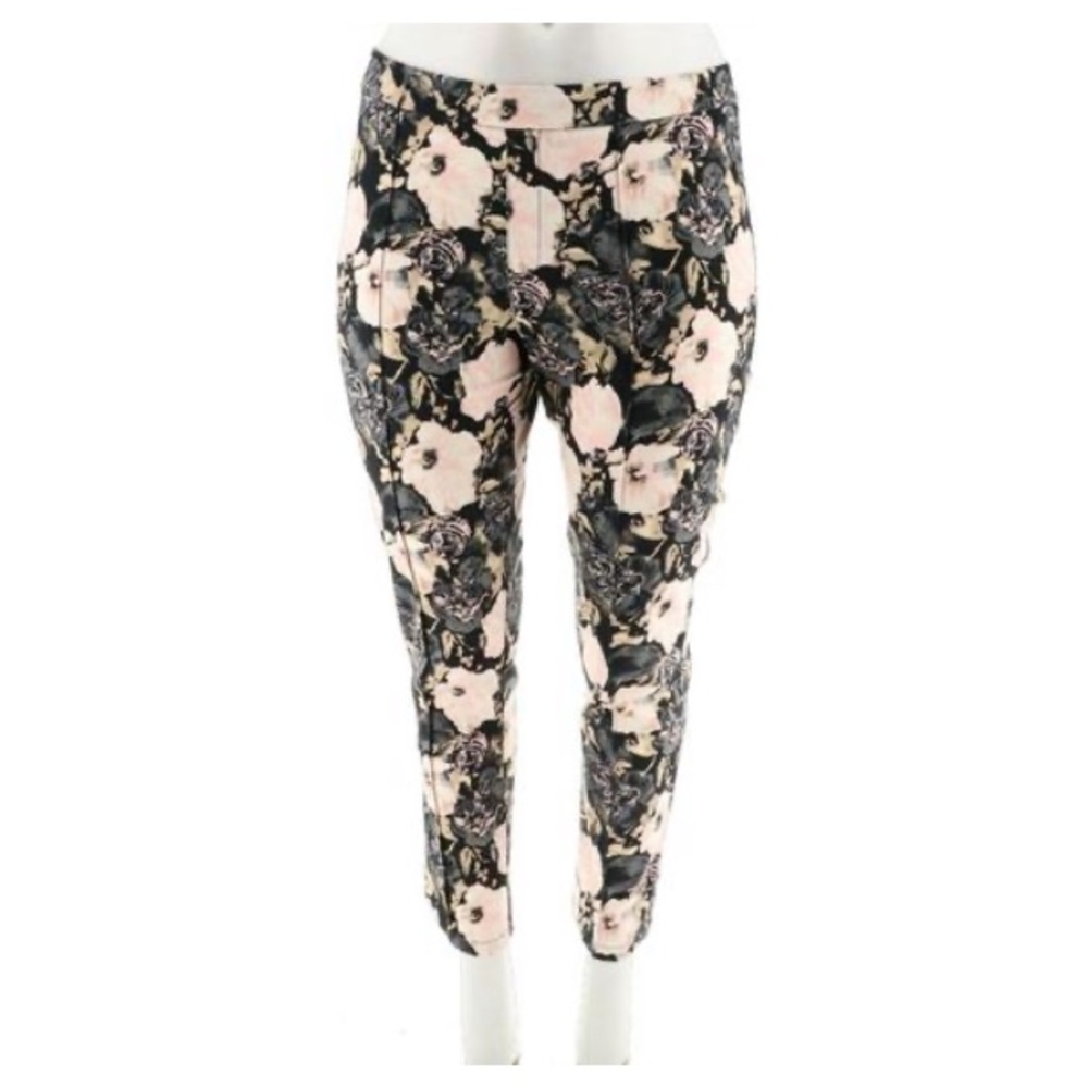 Isaac Mizrahi Live! Pull On Floral Pants Sz 8